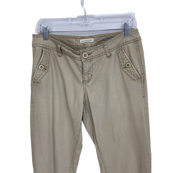 Aeropostale Khaki Bootcut Buttoned Pocket Pants - Picture 2 of 5